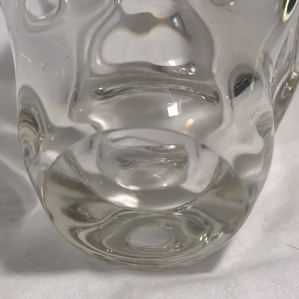 Vintage Hand Blown Clear Glass Basket Ashtray Easter Server